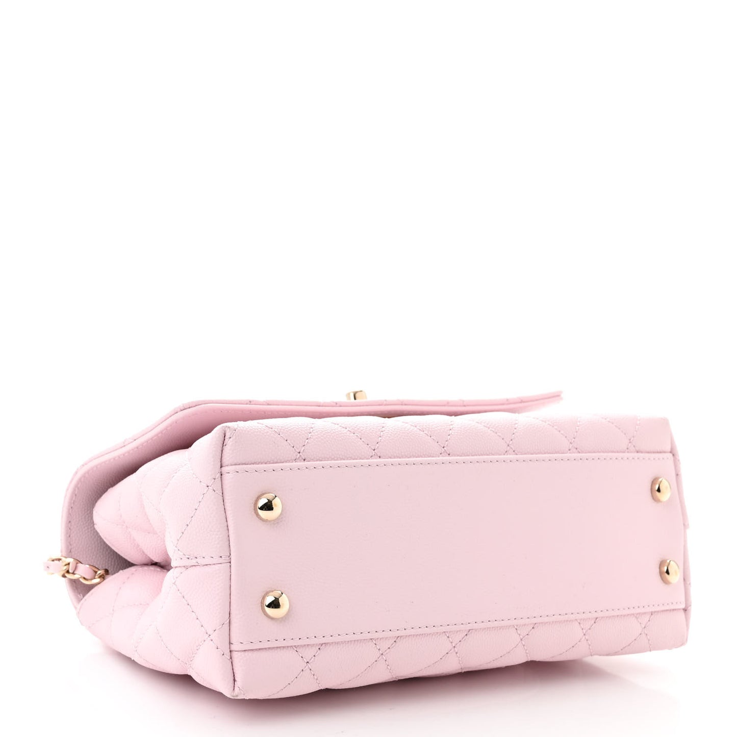 Caviar Quilted Mini Coco Handle Flap Light Pink