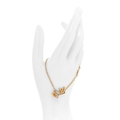 Louis Vuitton Metal Crystal Loulougram Bracelet Gold 2 of 6