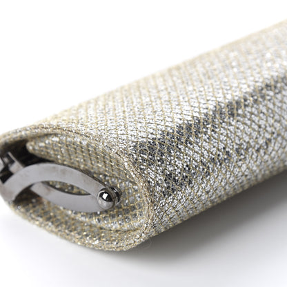 Jimmy Choo Glitter Fabric Small Tube Clutch Champagne 6 of 9