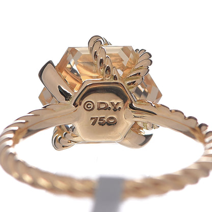 David Yurman 18K Yellow Gold Champagne Citrine Diamond 10mm Cable Wrap Ring 52 6 4 of 4