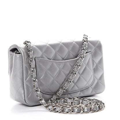 Chanel Metallic Lambskin Quilted Mini Rectangular Flap Silver 2 of 10
