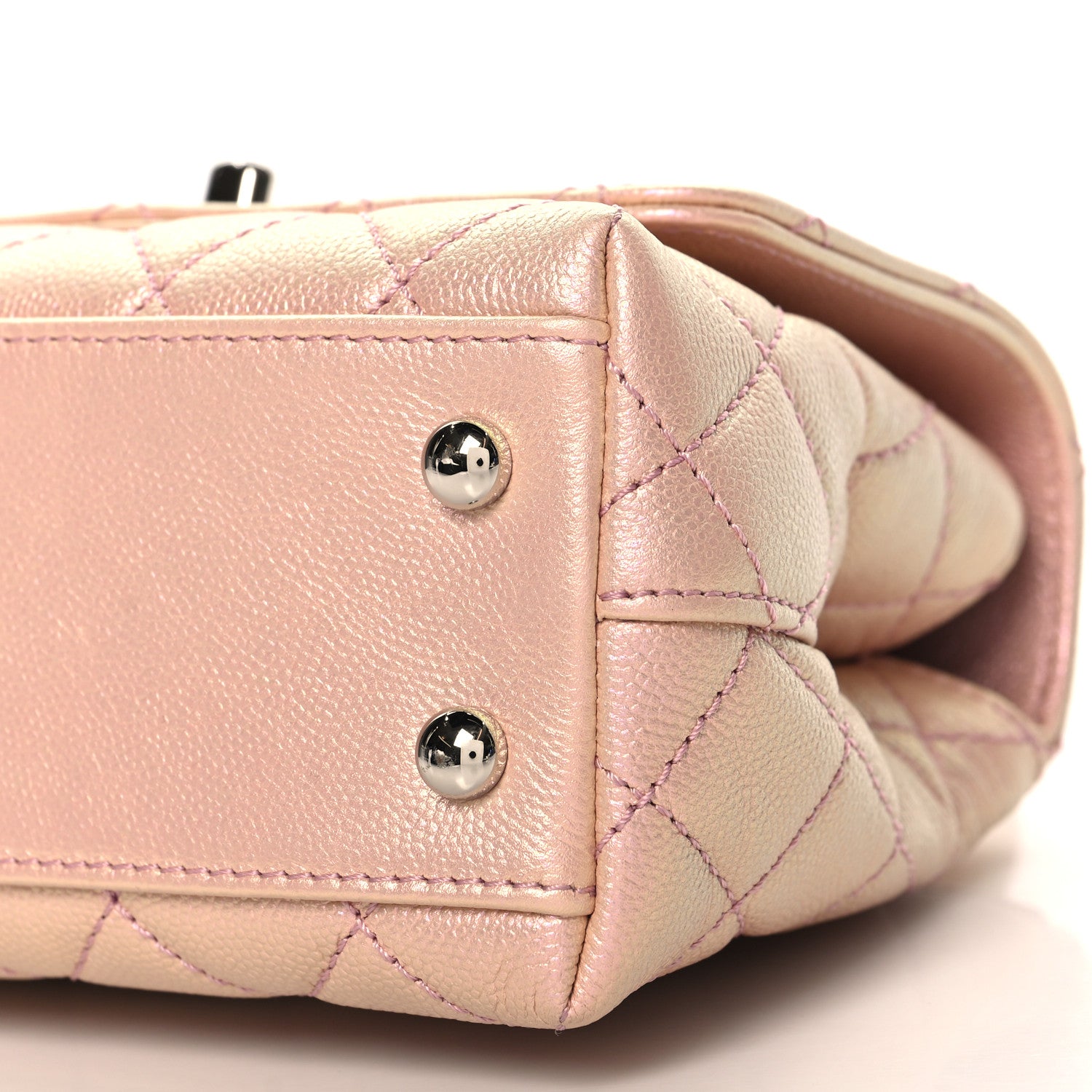 Chanel Iridescent Caviar Quilted Extra Mini Coco Handle Flap Light Pink 10 of 11