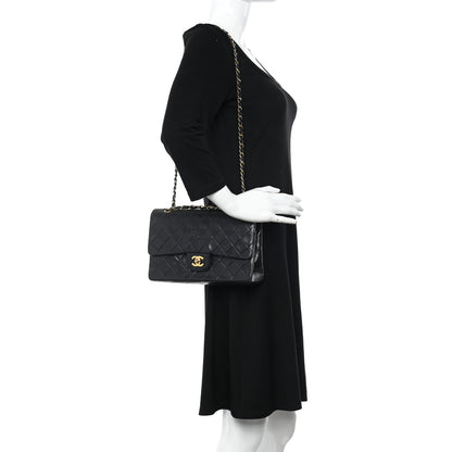 Chanel Lambskin Quilted Medium Double Flap Black 2 of 11