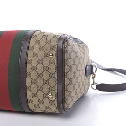 Gucci Monogram Vintage Web Medium Boston Dark Brown 16 of 16