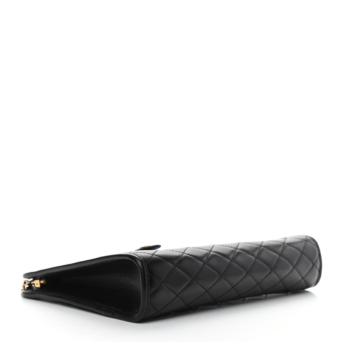 Lambskin Quilted Monogram Baby Victoire Chain Clutch Bag Black