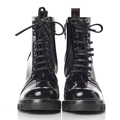 Louis Vuitton Patent Calfskin Star Trail Ankle Boots 38.5 Black 2 of 10