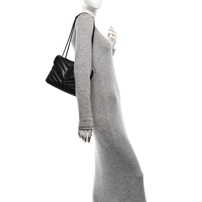 Saint Laurent Calfskin Y Quilted Monogram Monochrome Small Loulou Chain Satchel Black 2 of 11