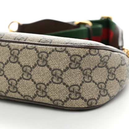 Gucci GG Supreme Monogram Textured Dollar Calfskin Web Small Ophidia GG Handbag Beige Ebony New Acero 9 of 12