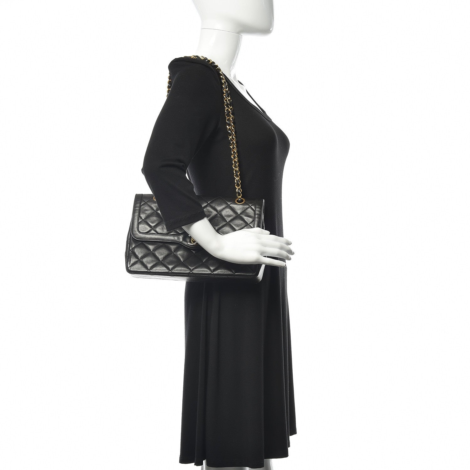 Chanel Lambskin Quilted Medium Double Flap Black 2 of 17
