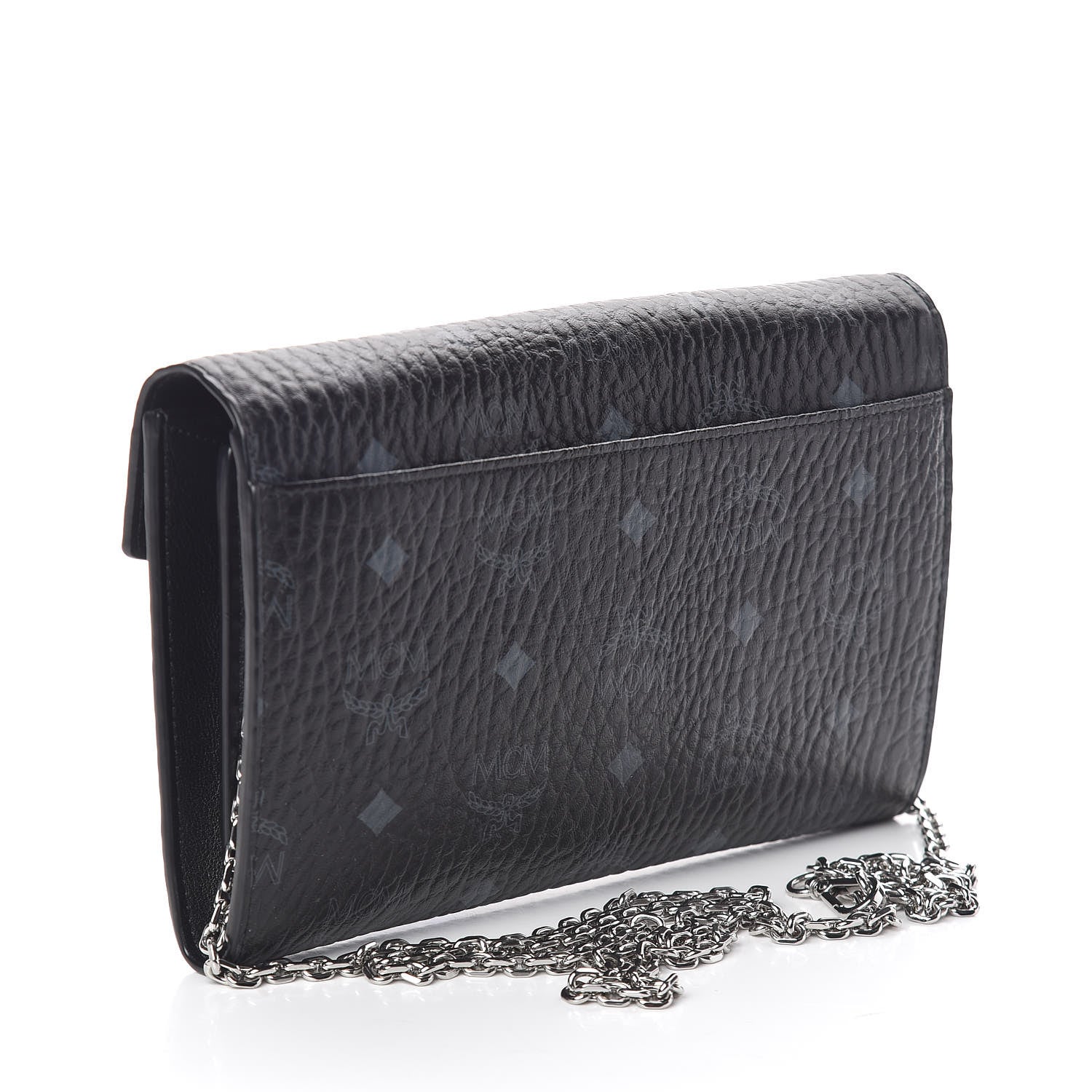 MCM Visetos Patricia Continental Crossbody Wallet Black 3 of 7