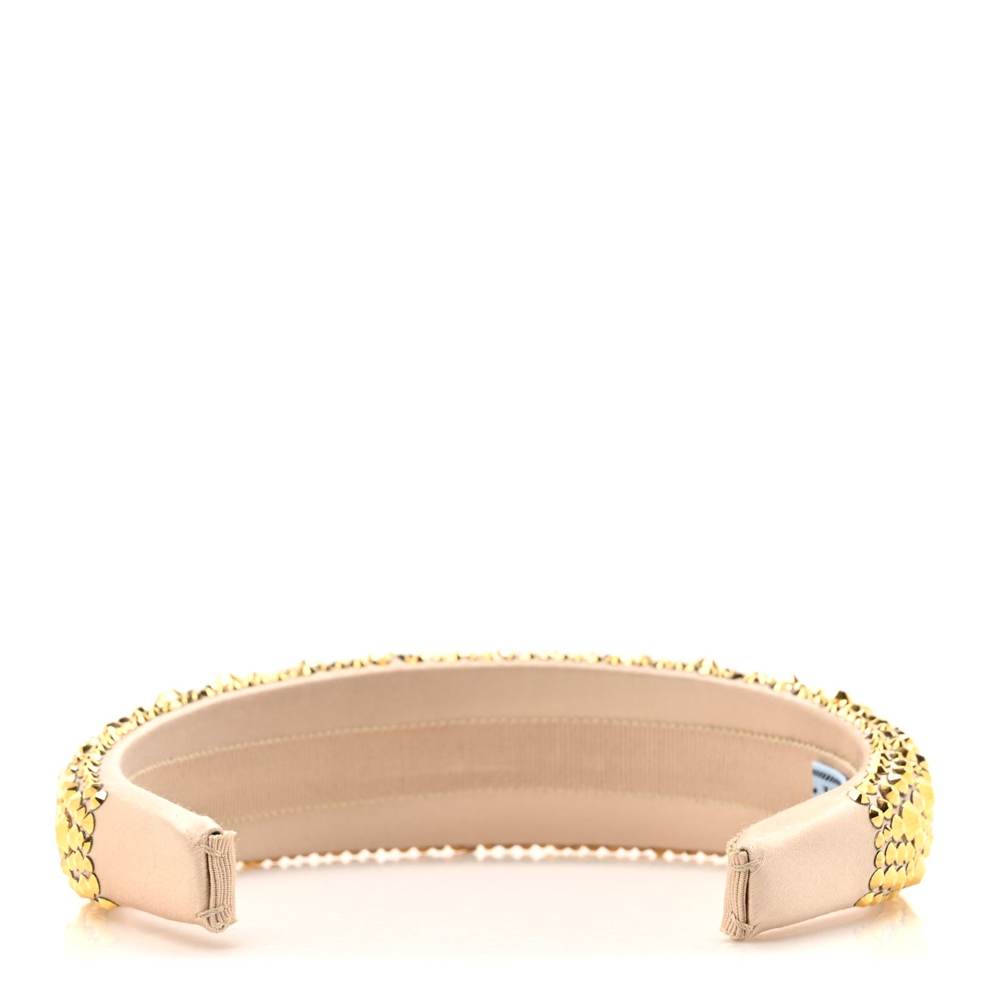 Satin Crystal Embellished Headband Platino