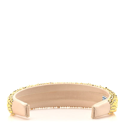 Prada Satin Crystal Embellished Headband Platino 5 of 7