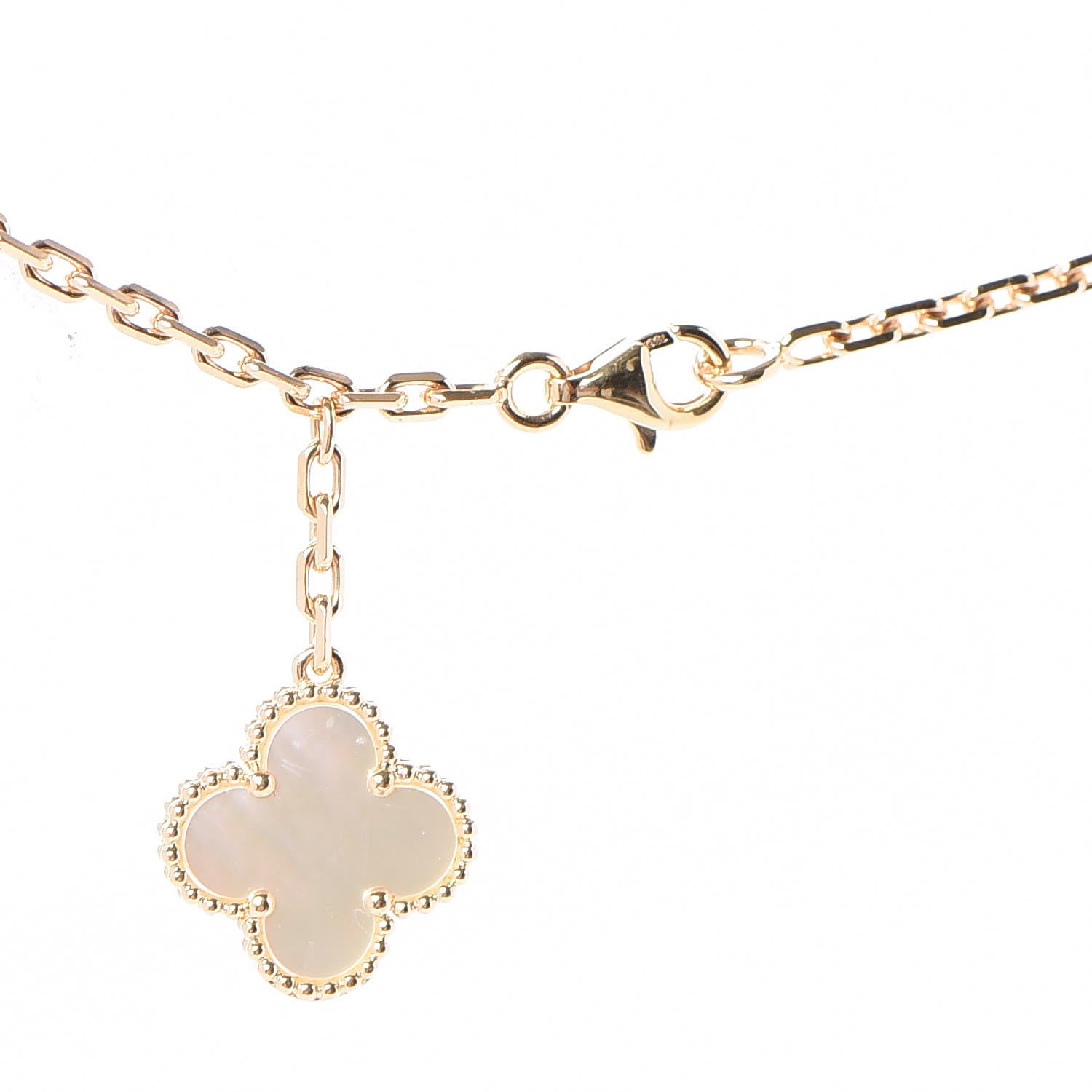 Van Cleef & Arpels 18K Yellow Gold Mother of Pearl Onyx 6 Motifs Magic Alhambra Necklace 4 of 4