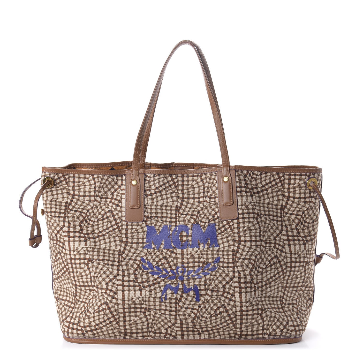 MCM Visetos Large Liz Reversible Shopper Tote Cognac 9 of 15