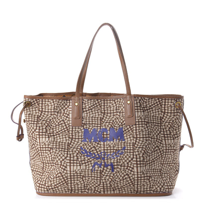 MCM Visetos Large Liz Reversible Shopper Tote Cognac 9 of 15
