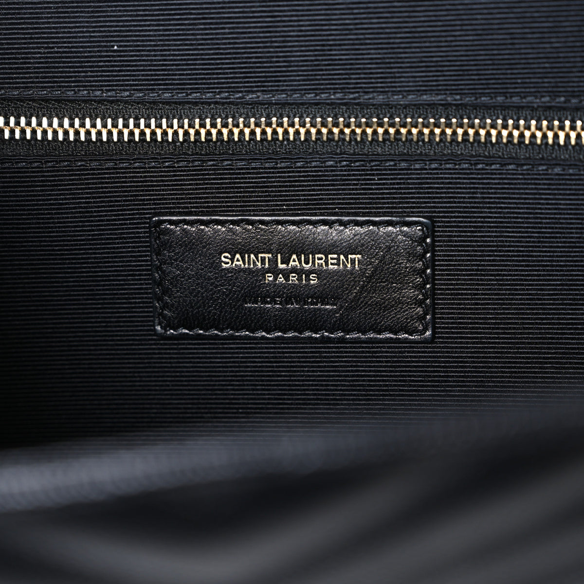 Saint Laurent Grain De Poudre Matelasse Chevron Large Monogram Satchel Black 6 of 10