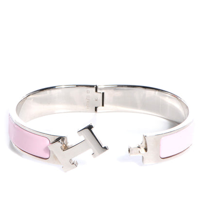 Hermes Enamel Narrow Clic Clac H Bracelet PM Rose Dragee 3 of 5
