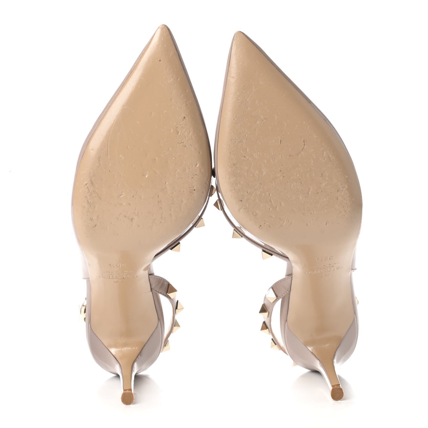 Patent Rockstud Half D'Orsay Slingback 85mm Pumps 38.5 Poudre