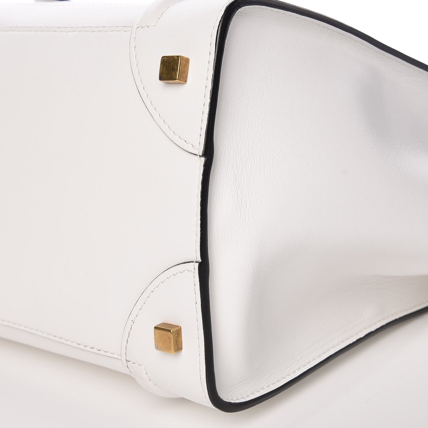 Satin Calfskin Mini Bi-Color Luggage White Black