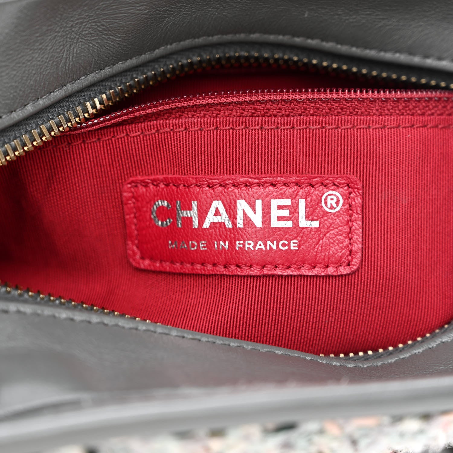 Chanel Tweed Calfskin Quilted Small Gabrielle Hobo Grey 6 of 10