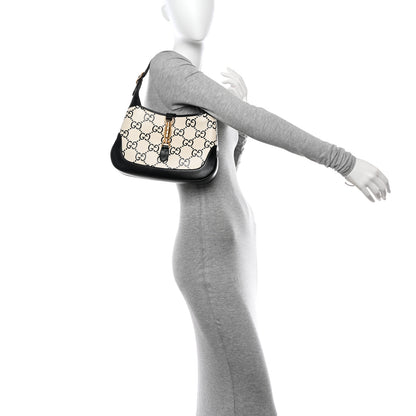 Gucci Azalea Calfskin GG Monogram Bi-Color Debossed Small Jackie 1961 Hobo Mystic White Black 2 of 10