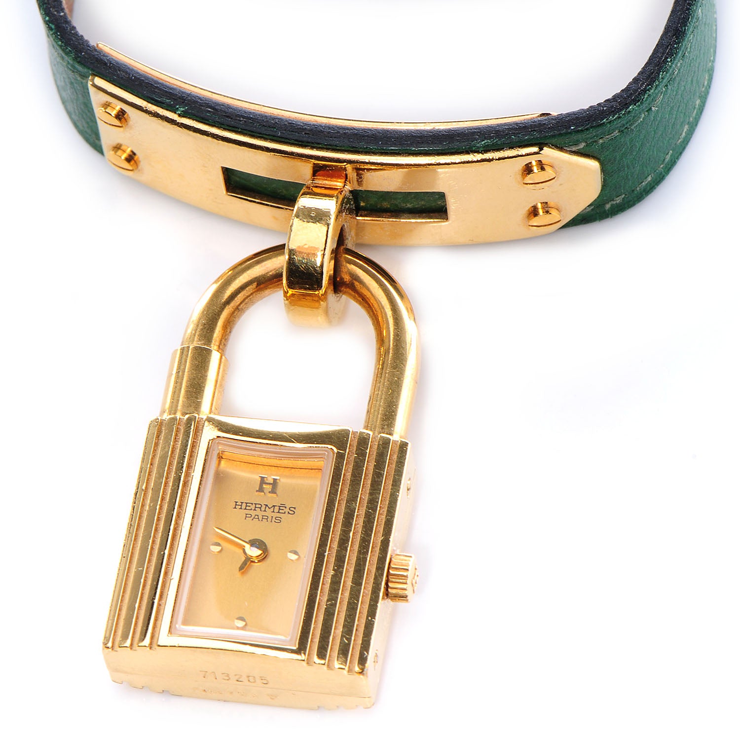 Hermes Stainless Steel Courchevel 20mm Kelly Cadena Quartz Watch Vert Clair 5 of 7