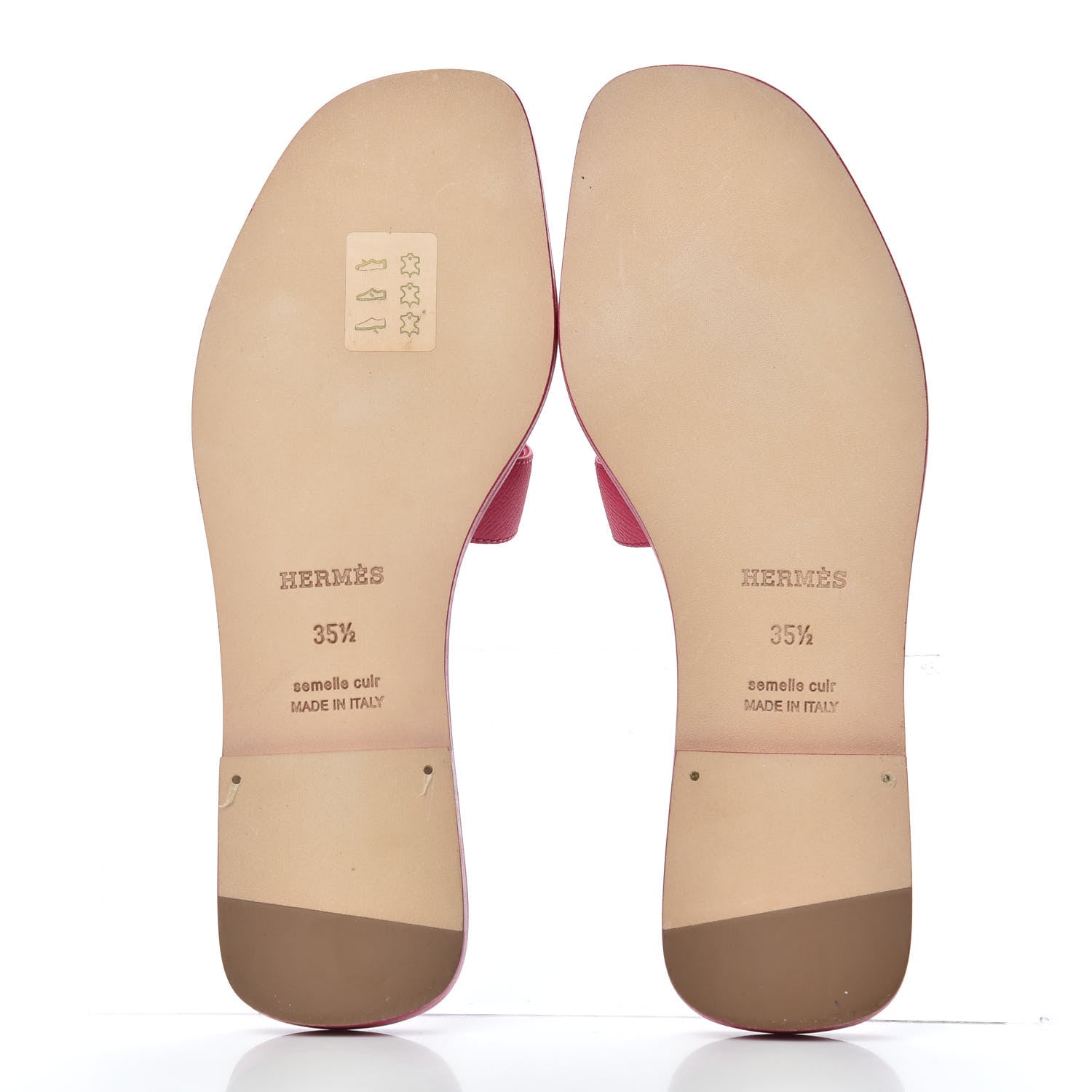 Hermes Epsom Oran Sandals 35.5 Rouge Azalee 5 of 9