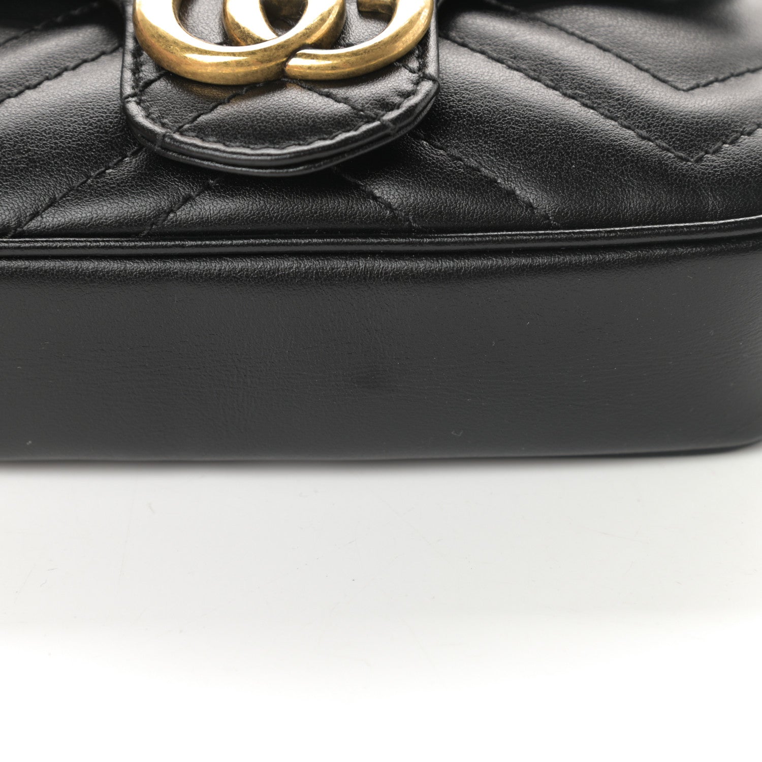 Gucci Calfskin Matelasse Super Mini GG Marmont Shoulder Bag Black 11 of 11