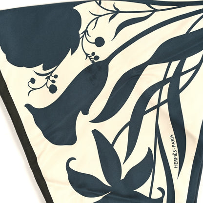 Hermes Silk Bouqet Final Losange Scarf Creme Ardoise Vert Loden 5 of 5