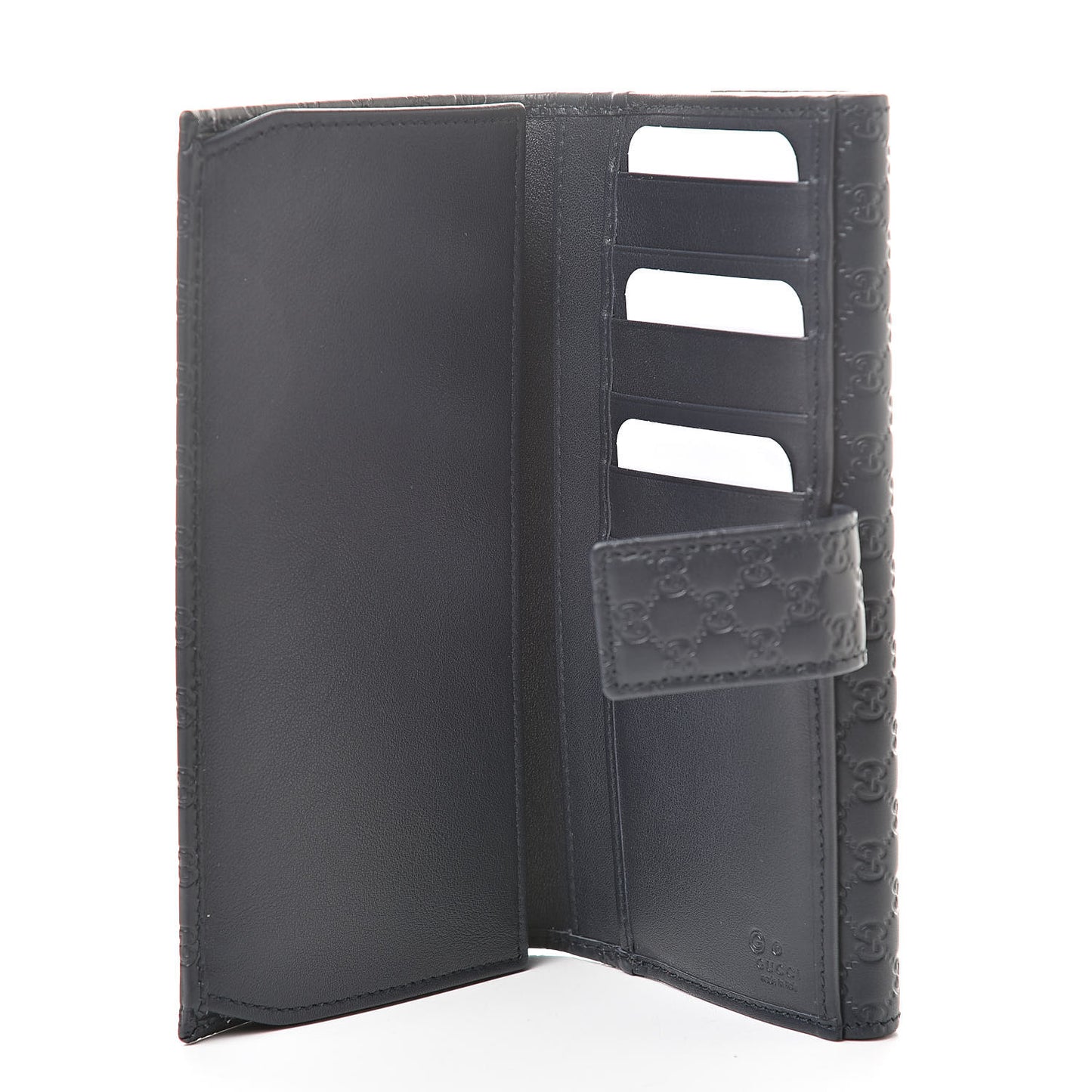 Microguccissima Continental Flap Wallet Navy