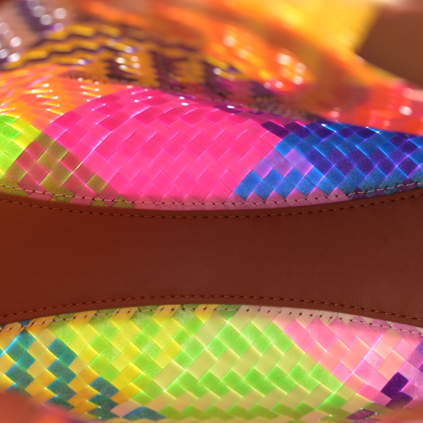 Woven Calfskin Mini By My Side Tote Multicolor Cuoio