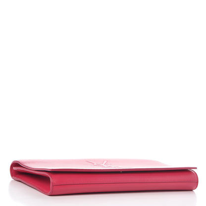 Saint Laurent Goatskin Monogram Large Belle De Jour Clutch Lipstick Fuchsia 4 of 8