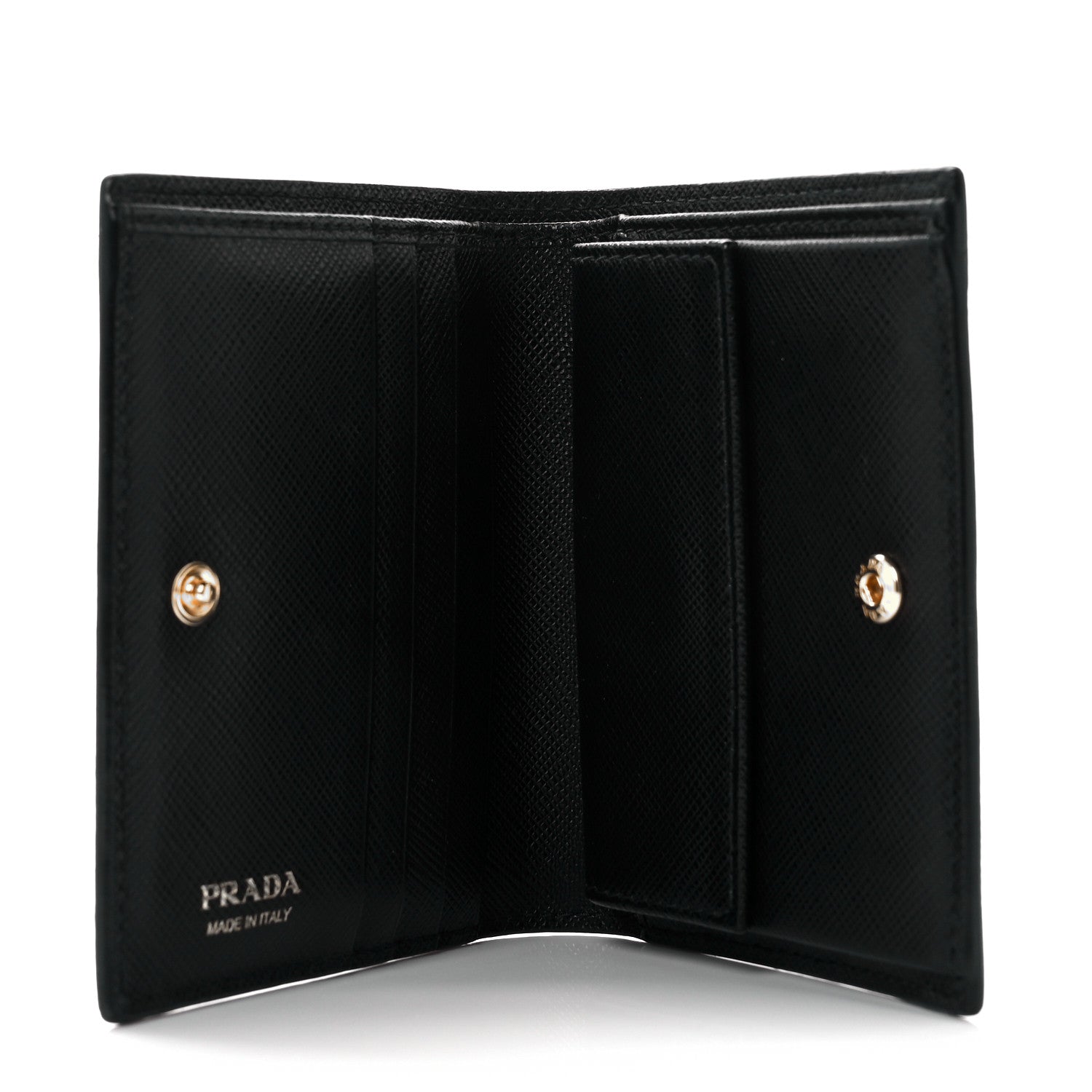 Prada Saffiano Shine Bi-Fold Wallet Black 5 of 8