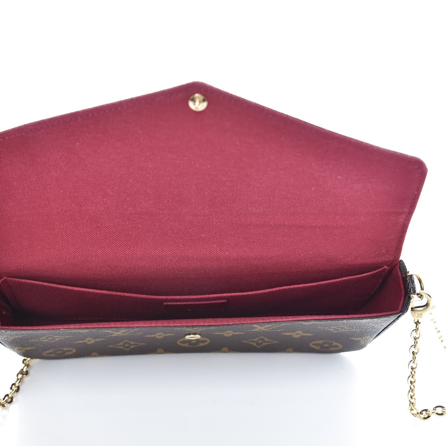 Louis Vuitton Monogram Pochette Felicie Chain Wallet Fuchsia 5 of 7