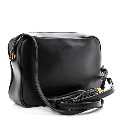 Saint Laurent Calfskin Leopard Print Monogram Lou Camera Bag Black 3 of 12