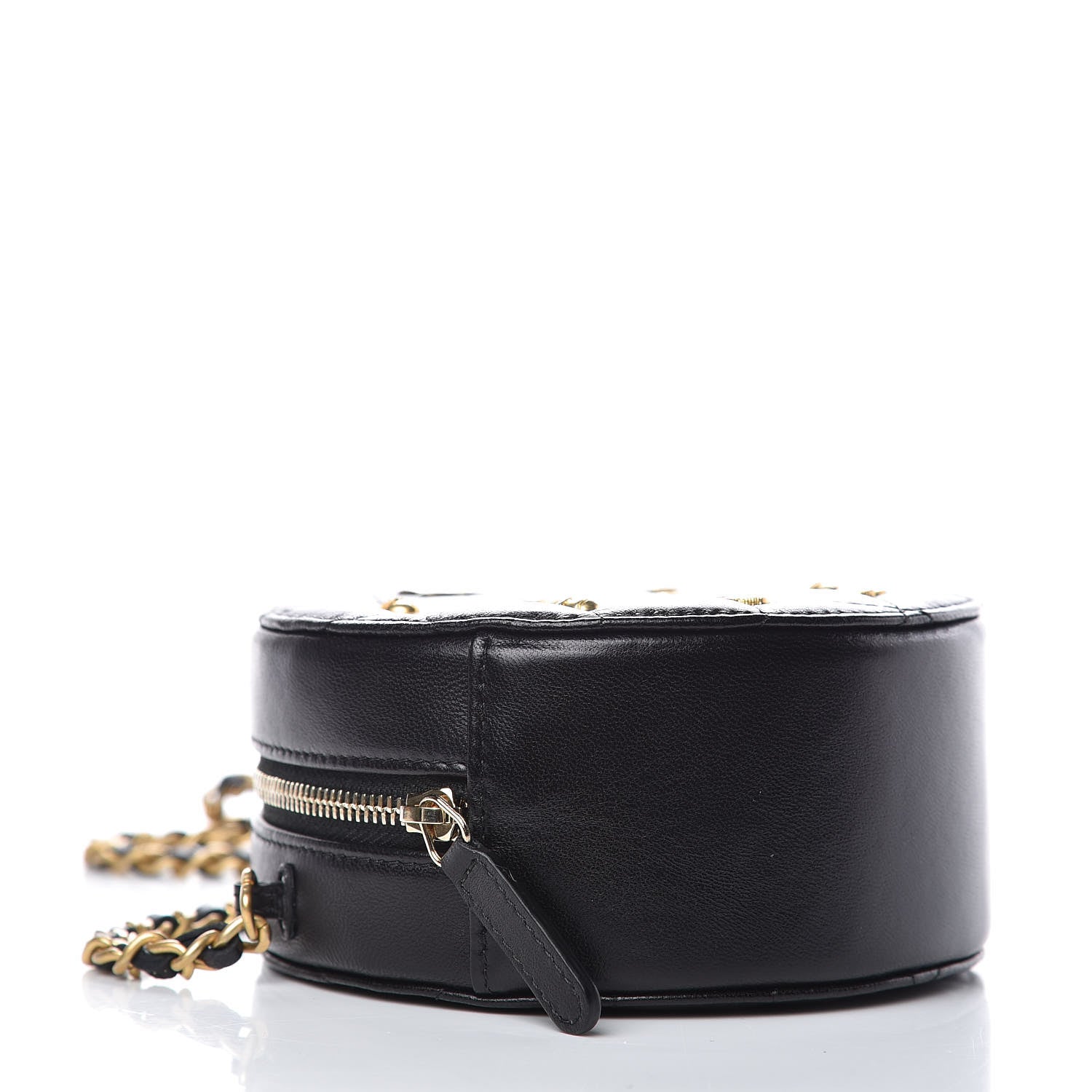 Chanel Calfskin Quilted Egyptian Amulet Round Clutch With Chain Black 4 of 8