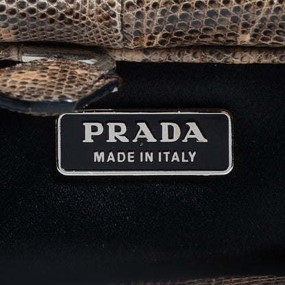 Prada Lizard Kiss Lock Frame Bag Beige 6 of 7