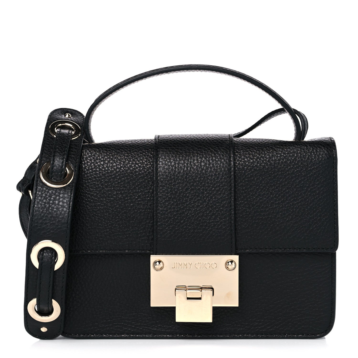 Jimmy Choo Grainy Pebbled Rebel Crossbody Bag Black 1 of 8