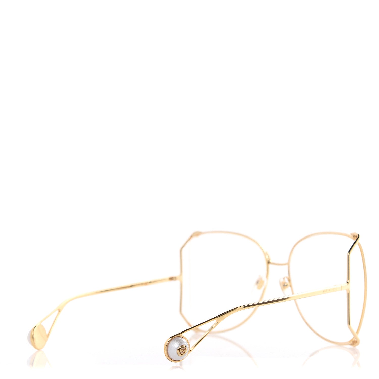 Gucci Oversized Round Sunglasses GG0252S Gold 3 of 6