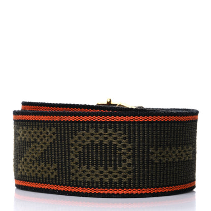 Fendi Cannete Ribbon Poly Vitello Century Logo Adjustable Strap You Green Red 2 of 5