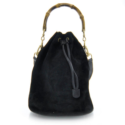 Gucci Suede Bamboo Top Handle Tote Black 1 of 8