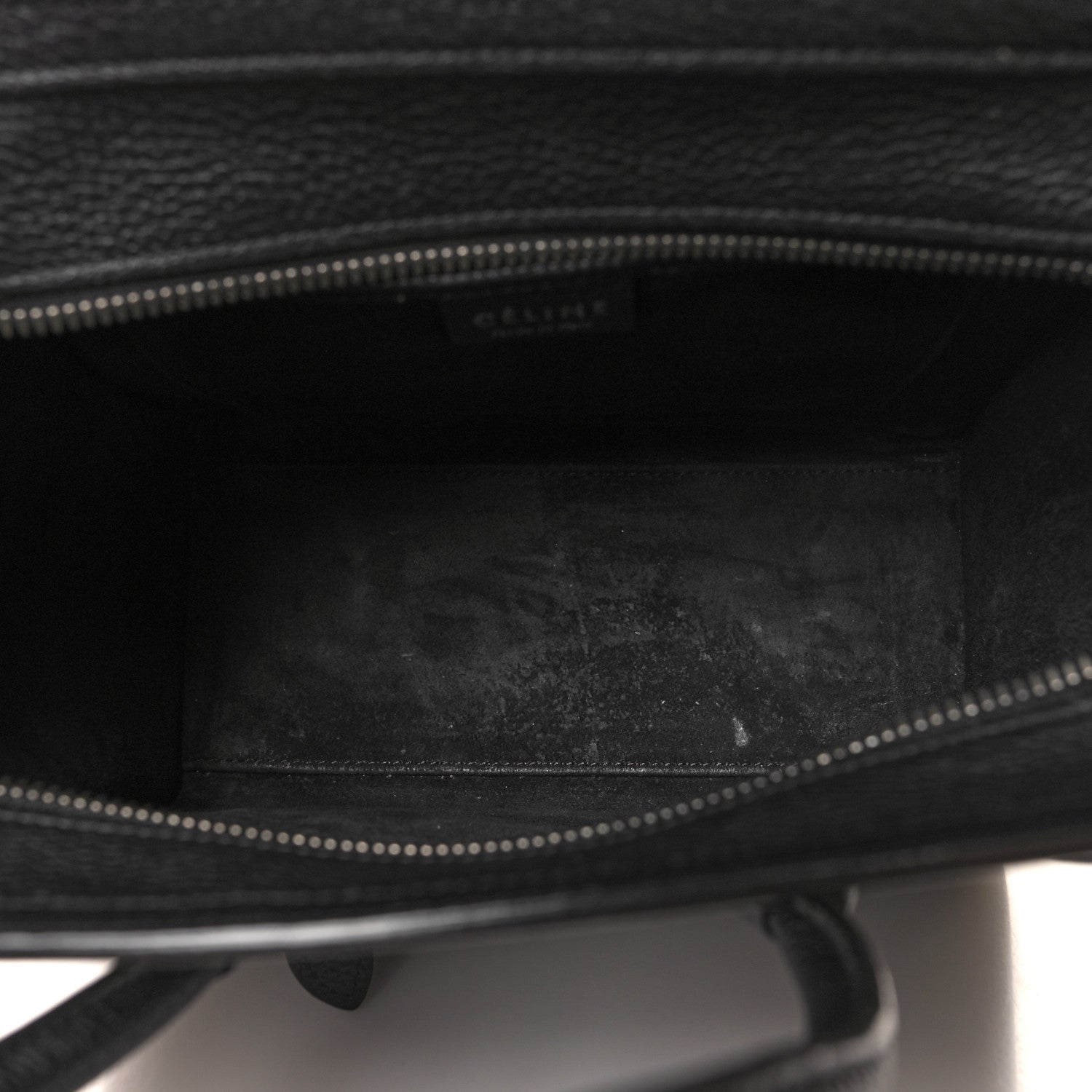 Celine Drummed Calfskin Nano Luggage Black 5 of 11