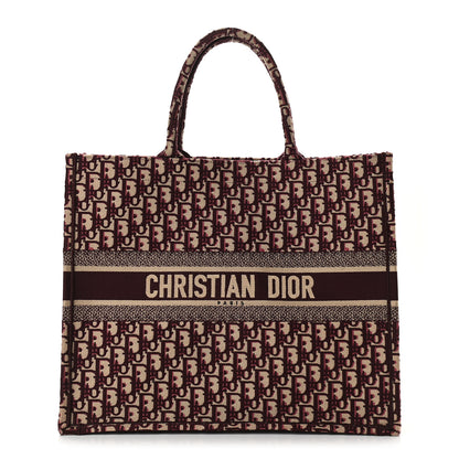 Christian Dior Oblique Large Book Tote Burgundy Multicolor 1 of 12