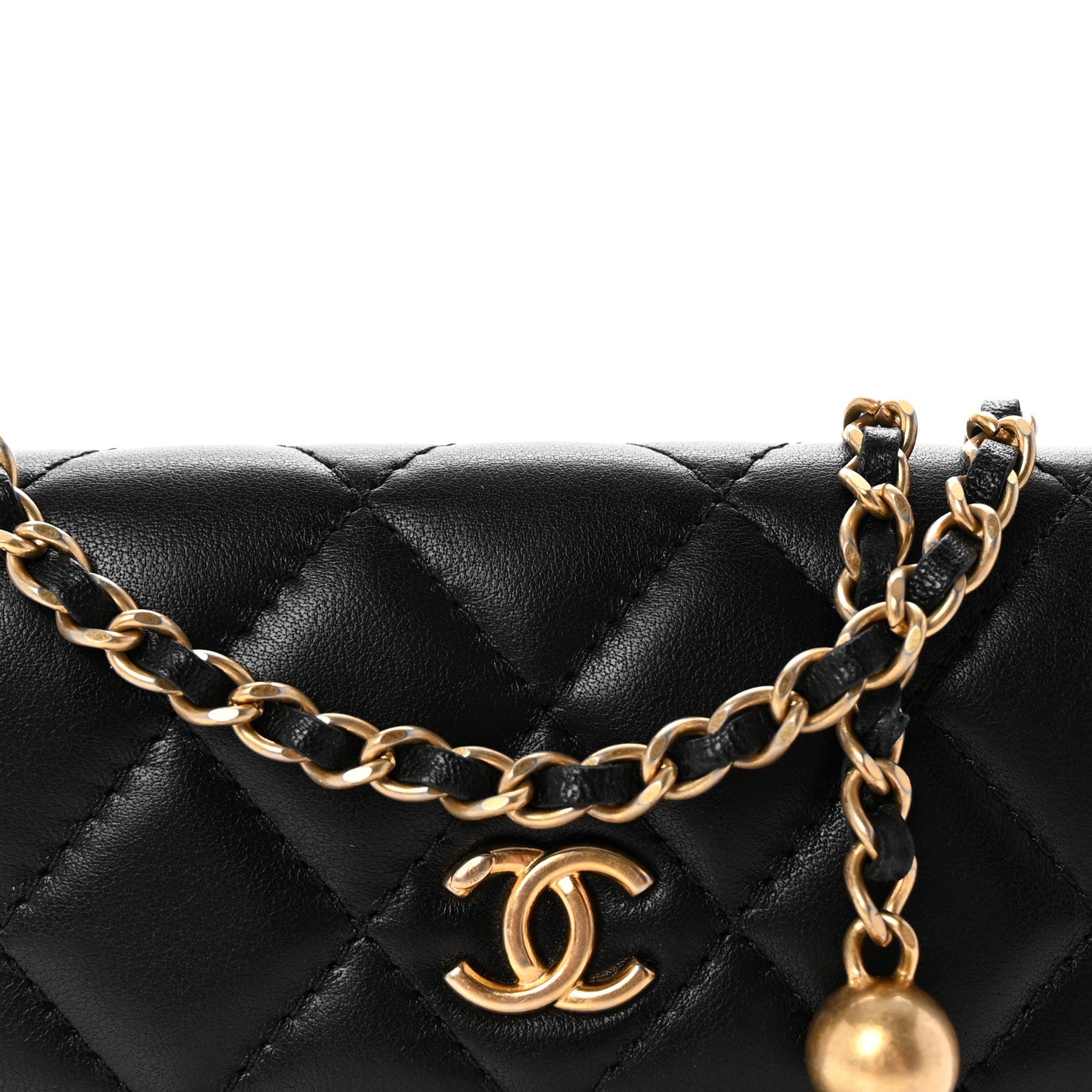 Chanel Lambskin Quilted Pearl Crush Clutch With Chain Black 8 of 10