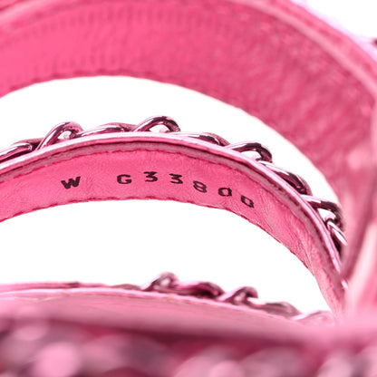 Chanel Metallic Laminated Goastkin Chain Flat Sandals 38.5 Pink 8 of 8