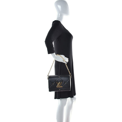 Louis Vuitton Lambskin Quilted Twist MM Black 3 of 19
