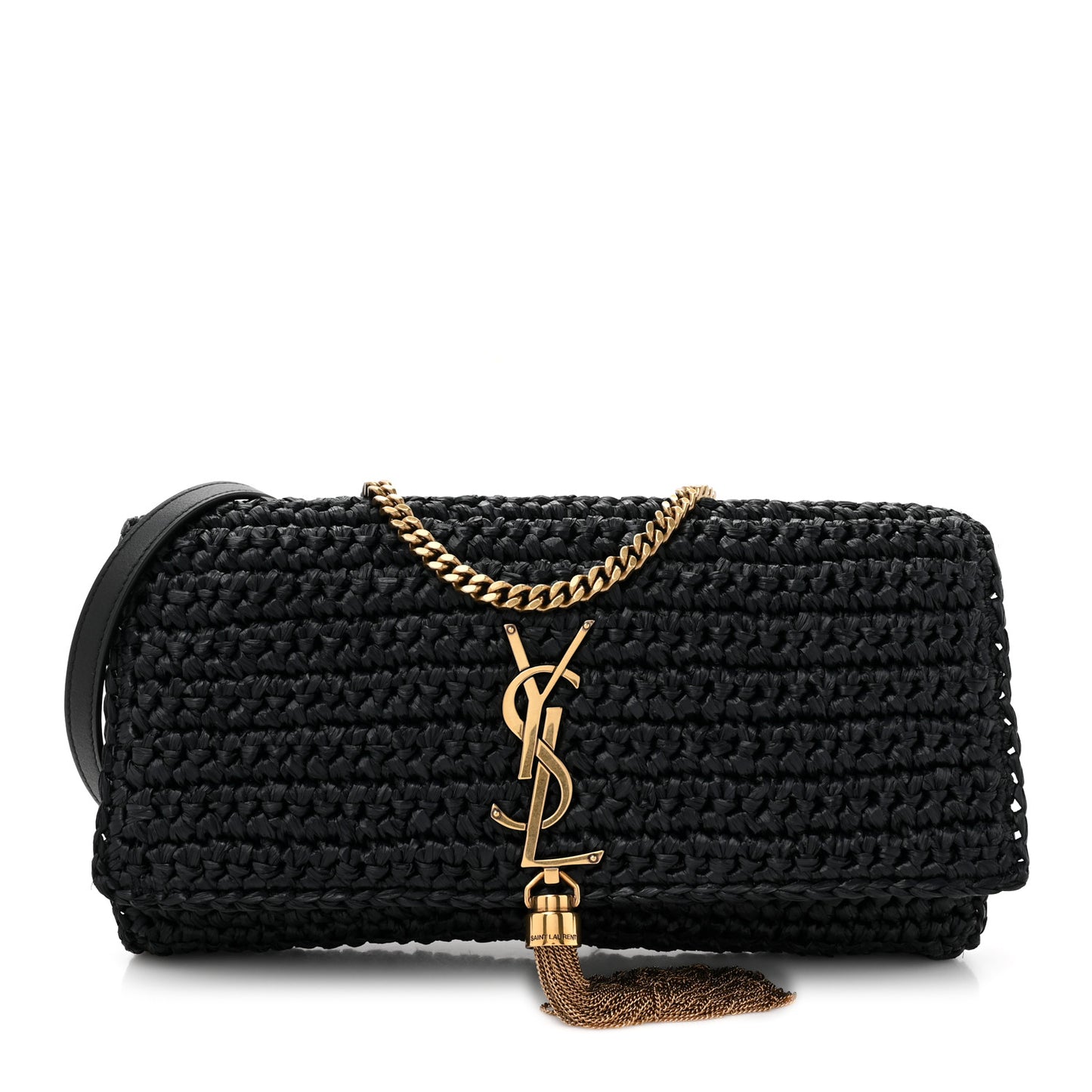 Raffia Monogram Tassel Kate 99 Black