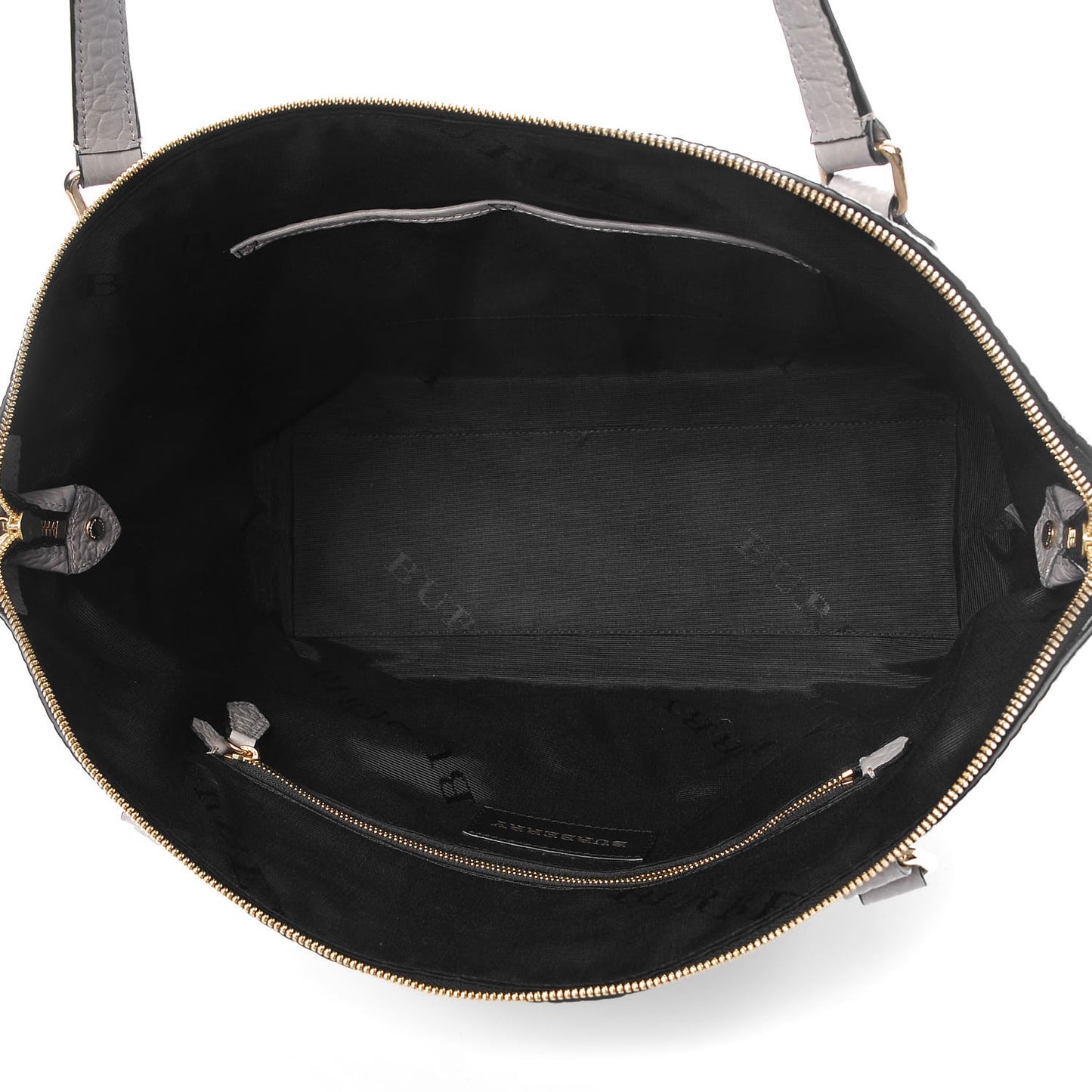Signature Grain Calfskin Medium Welburn Tote Pale Grey