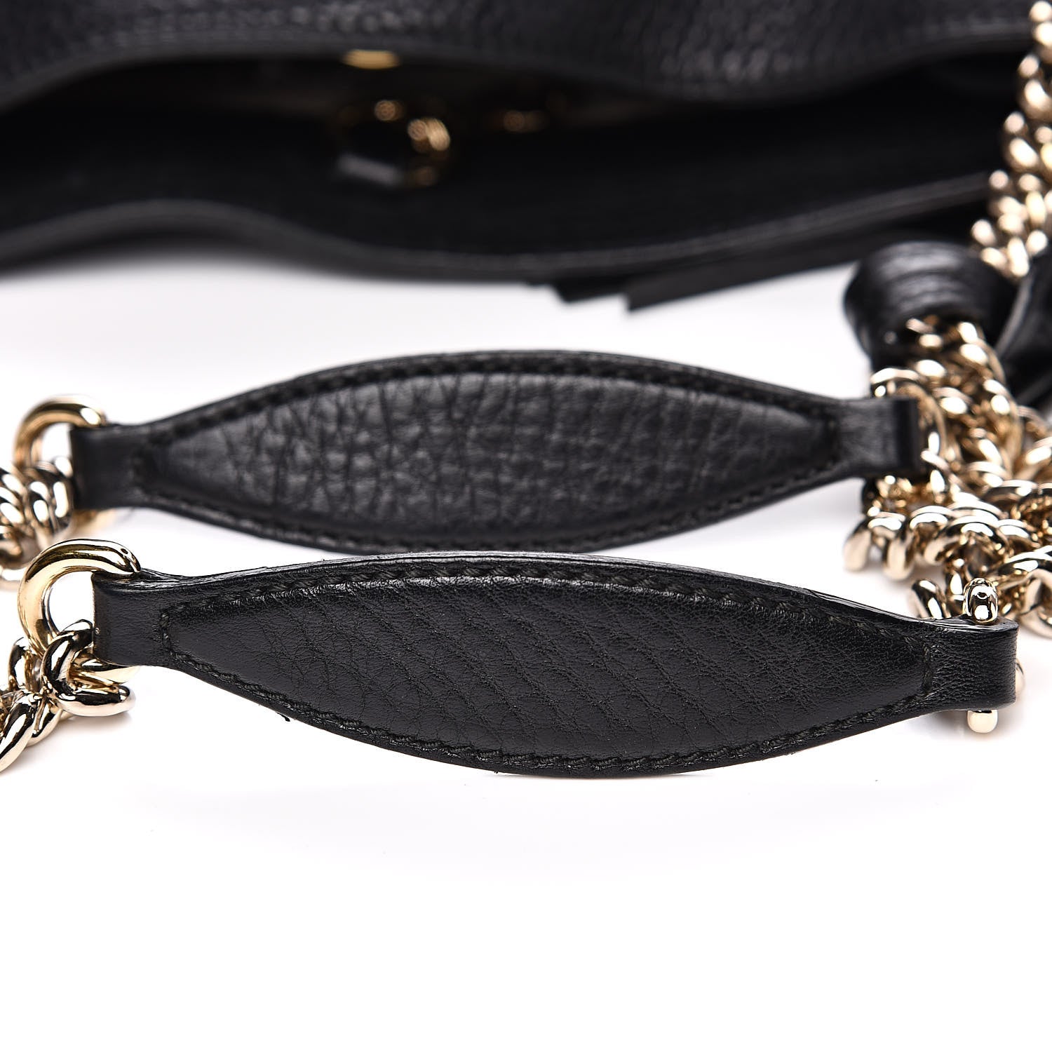 Gucci Pebbled Calfskin Medium Soho Chain Shoulder Bag Black 10 of 14