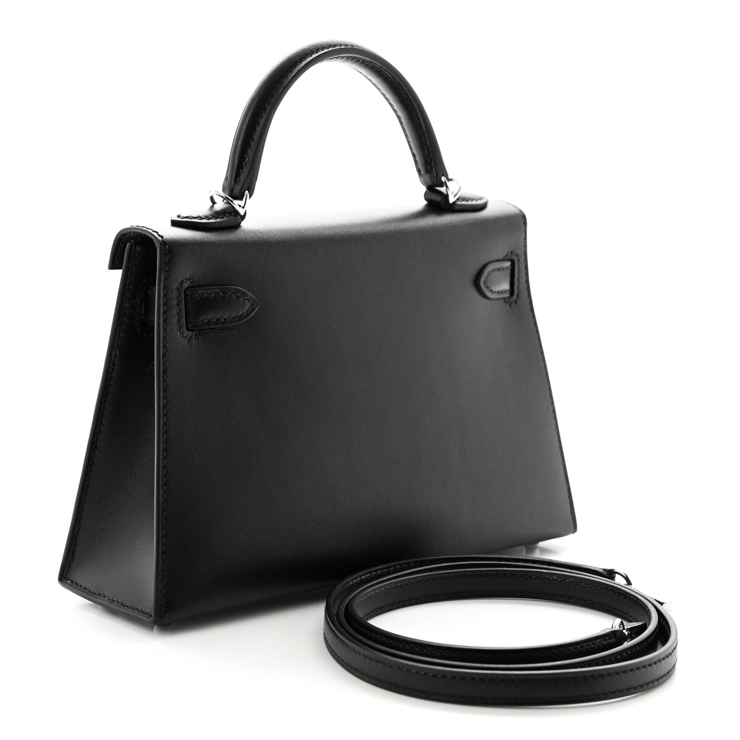 Hermes Tadelakt Sombrero Box Pampilles Mini Kelly Sellier 20 Black 4 of 19